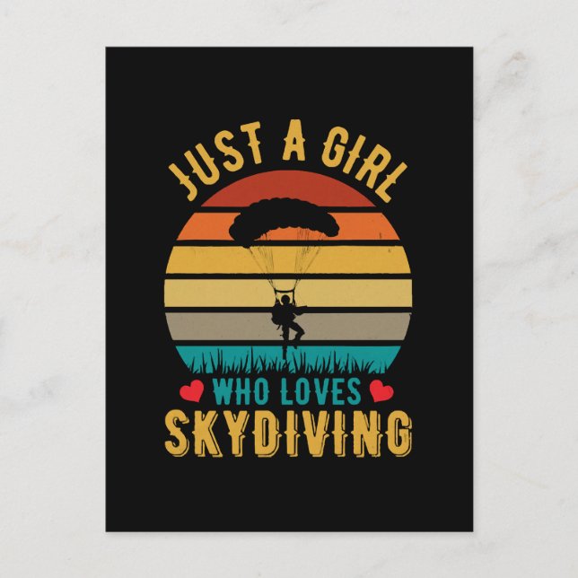 Carte Postale juste une fille qui aime le parachutisme (Devant)