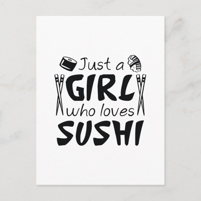 Carte Postale Juste Une Fille Qui Aime Le Sushi (Devant)