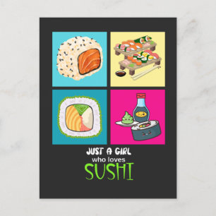 Carte Postale Juste une fille qui aime le sushi
