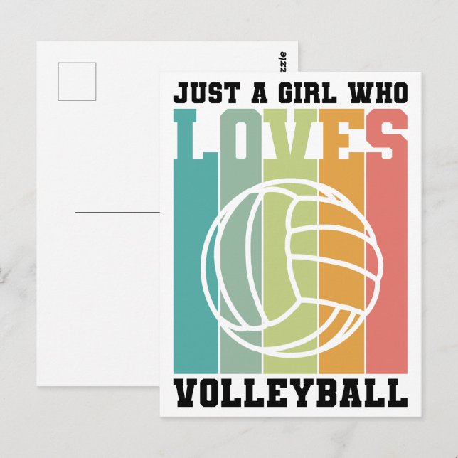Carte Postale Juste une fille qui aime le volleyball (Devant / Derrière)