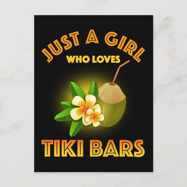Carte Postale Juste Une Fille Qui Aime Les Bars Tiki (Devant)
