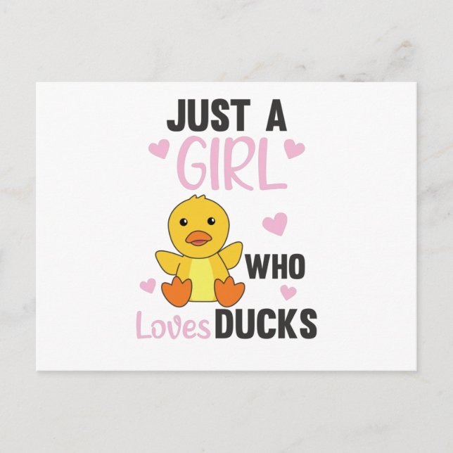 Carte Postale Juste une fille qui aime les canards - mignons ani (Devant)