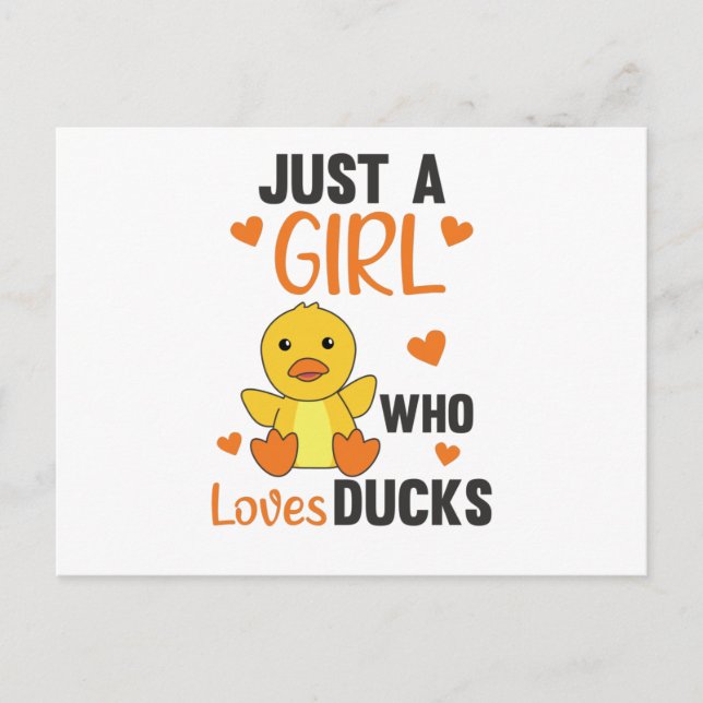 Carte Postale Juste une fille qui aime les canards - mignons ani (Devant)