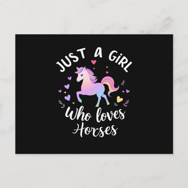 Carte Postale Juste Une Fille Qui Aime Les Chevaux (Devant)