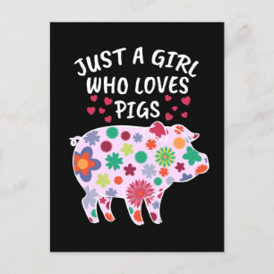 Carte Postale Juste Une Fille Qui Aime Les Cochons Cadeaux Femme