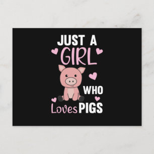 Carte Postale Juste Une Fille Qui Aime Les Cochons Cute Cochon P