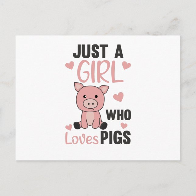 Carte Postale Juste Une Fille Qui Aime Les Cochons Cute Cochon P (Devant)