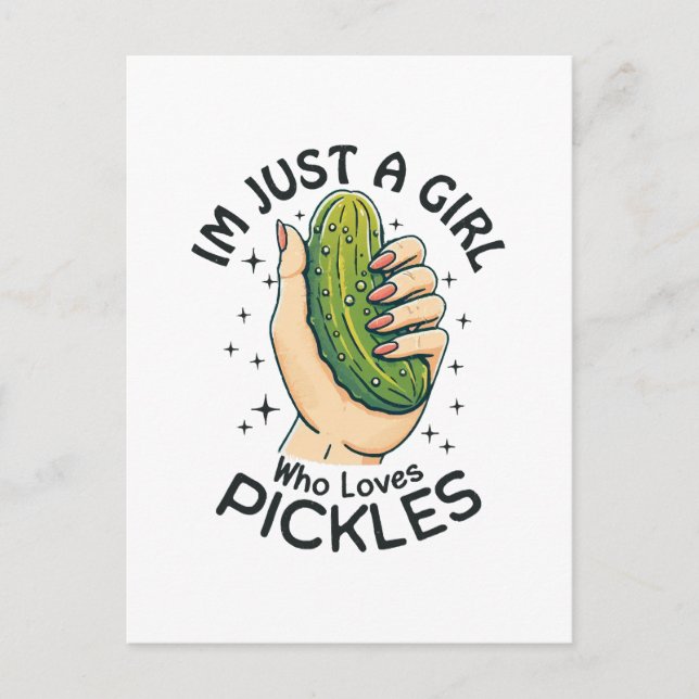 Carte Postale Juste une fille qui aime les cornichons - Vegan dr (Devant)