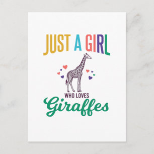 Carte Postale Juste une fille qui aime les girafes vintage vecte