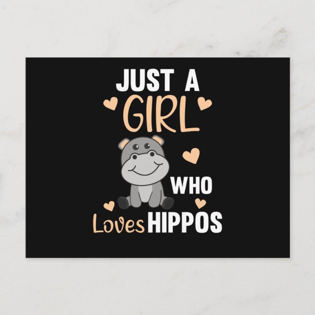 Carte Postale Juste Une Fille Qui Aime Les Hippopotames Jolies H (Devant)