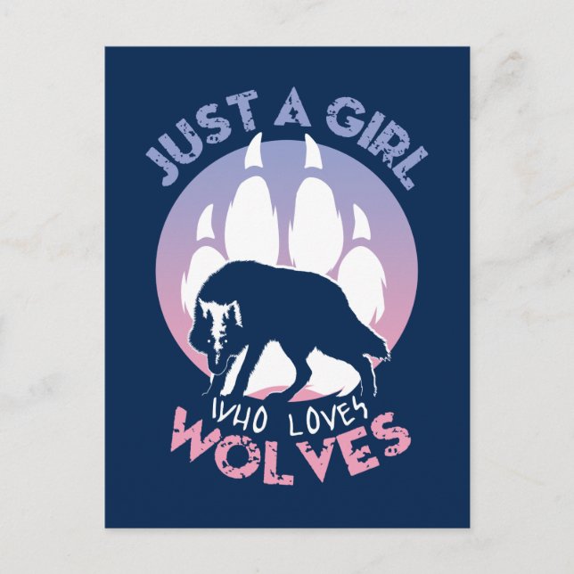 Carte Postale Juste une fille qui aime les loups (Devant)
