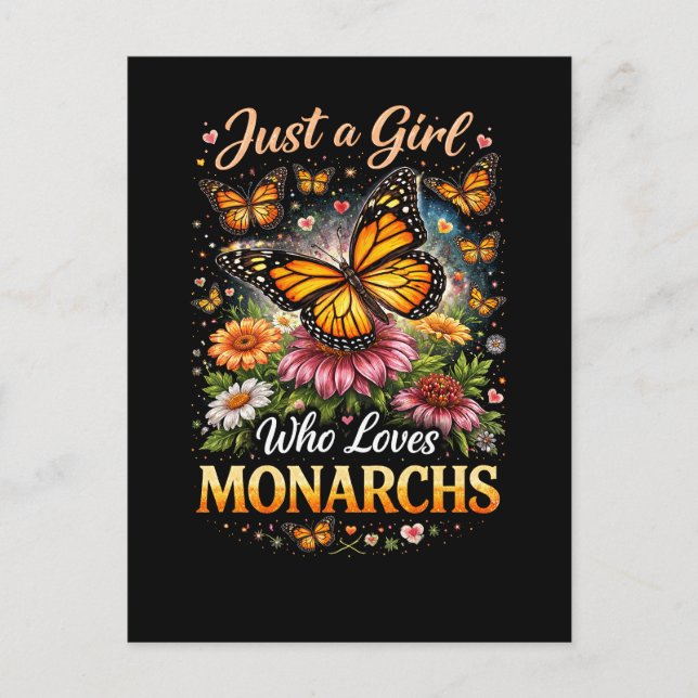 Carte Postale Juste une fille qui aime les monarques (Devant)
