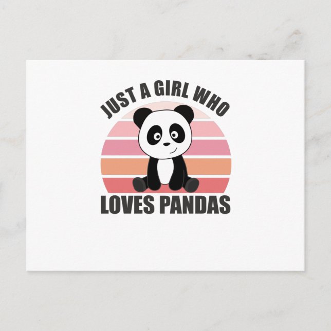 Carte Postale Juste Une Fille Qui Aime Les Pandas Les Animaux Do (Devant)
