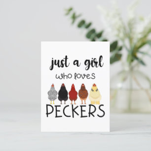Carte Postale Juste Une Fille Qui Aime Les Peckers Chemise Poule