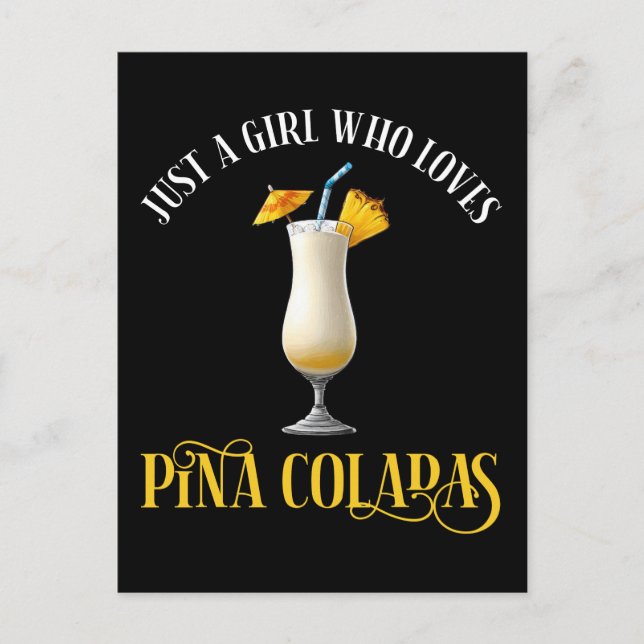 Carte Postale Juste Une Fille Qui Aime Les Pina Coladas (Devant)