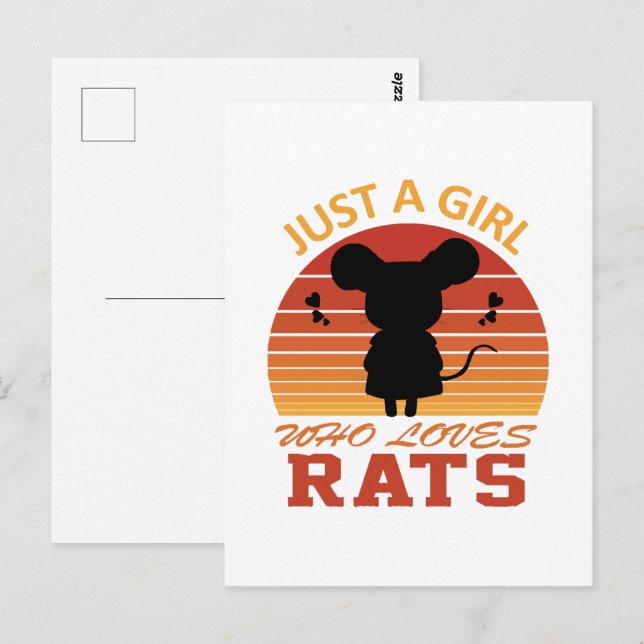Carte Postale Juste une fille qui aime les rats (Devant / Derrière)