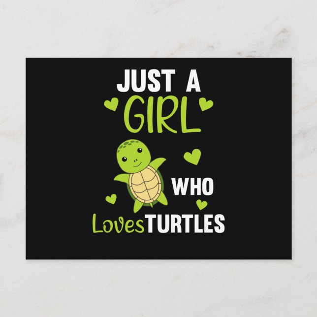 Carte Postale Juste une fille qui aime les tortues - jolie tortu (Devant)