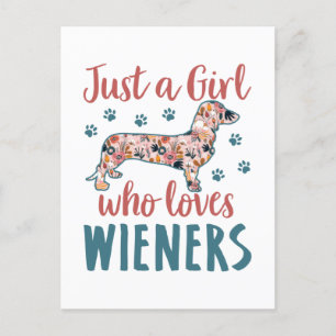 Carte Postale Juste une fille qui aime les Wieners Dachshund Lov