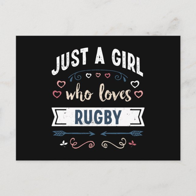 Carte Postale Juste une fille qui aime Rugby Cadeaux drôles (Devant)
