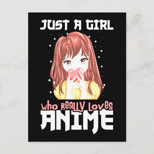 Carte Postale Juste Une Fille Qui Aime Vraiment Anime (Devant)