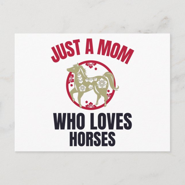 CARTE POSTALE JUSTE UNE MÈRE QUI AIME LES CHEVAUX (Devant)