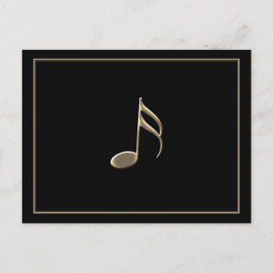Carte Postale "Juste une note" Gold Music Note Black Postcard