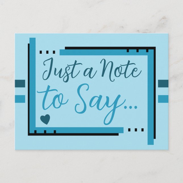 Carte Postale Juste une note pour dire bleu foncé et bleu clair (Devant)