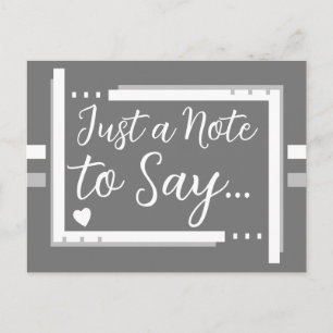 Carte Postale Juste une note pour dire gris blanc