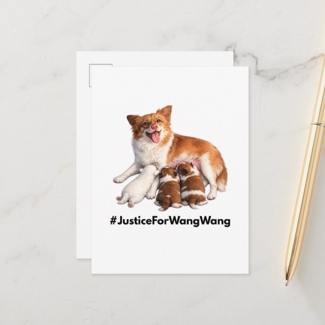 Carte Postale Justice for Wang Wang (Devant/Arrière en situation)