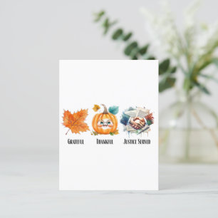 Carte Postale Justice rendue avec gratitude et reconnaissance - 