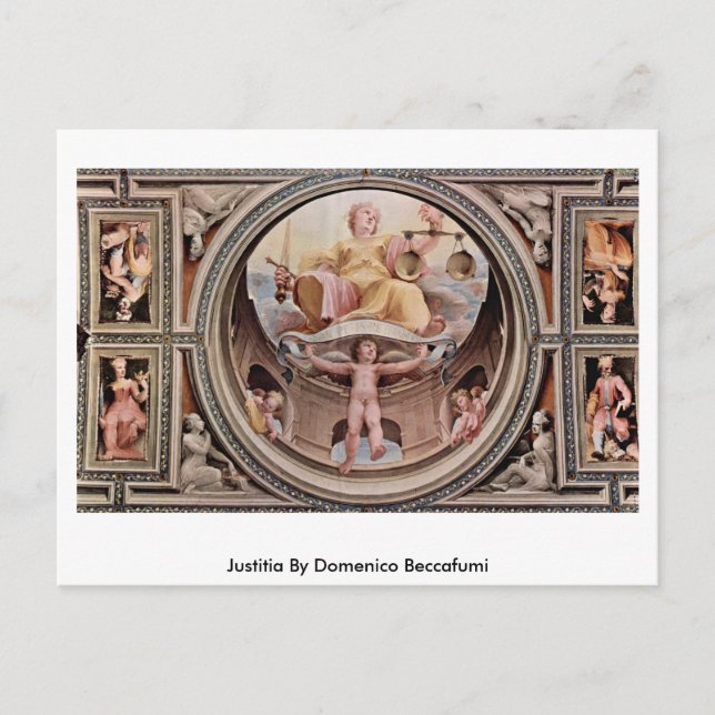 Carte Postale Justitia Par Domenico Beccafumi (Devant)