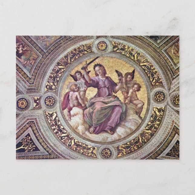 Carte Postale Justitia Tondo Par Raffael (Meilleure Qualité) (Devant)
