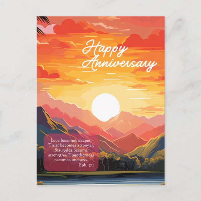 Carte Postale JW Happy Anniversary Card pour les Témoins de Jého (Devant)