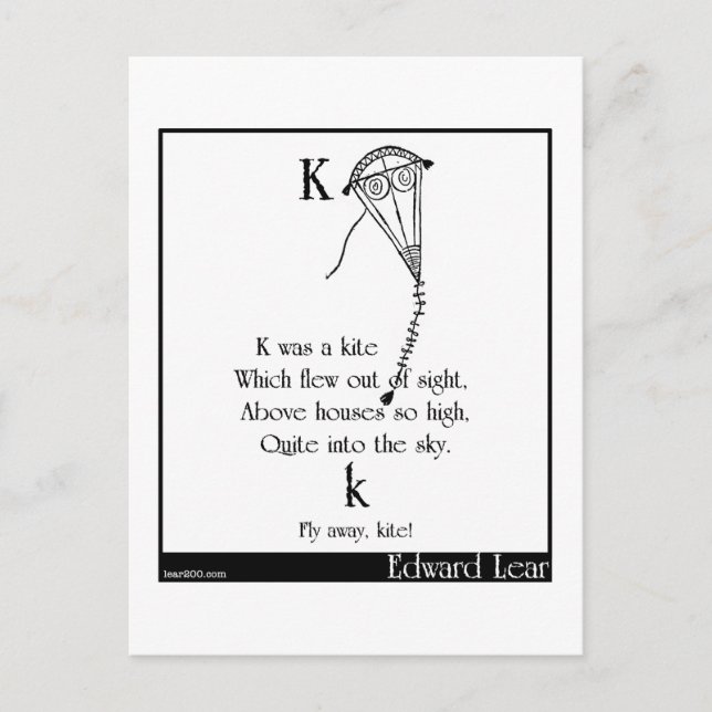 Carte Postale K était un cerf-volant (Devant)
