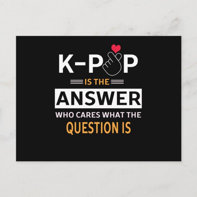 Carte Postale K-POP toute la journée (Devant)