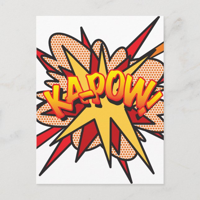 Carte Postale KA-POW Amusant Art Pop Comic Retro (Devant)
