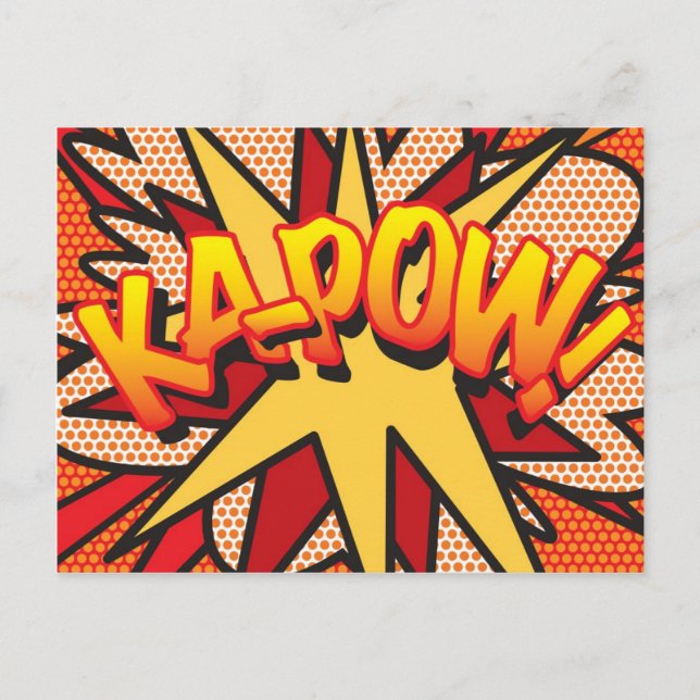 Carte Postale KA-POW Amusant Art Pop Comic Retro (Devant)