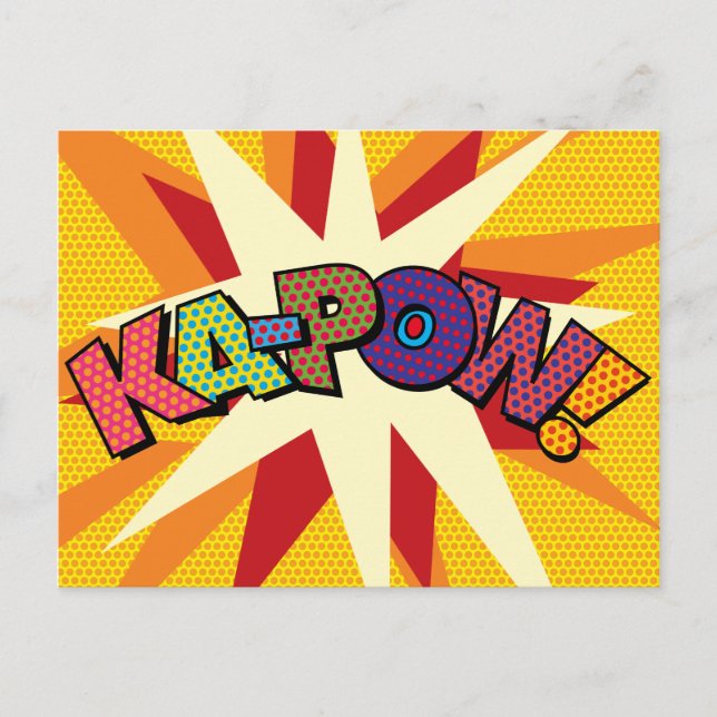 Carte Postale KA-POW Art Pop Fun Retro Bande Dessinée (Devant)