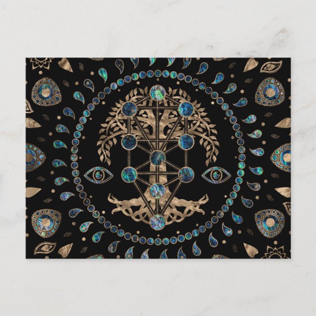 Carte Postale Kabbalah L'Arbre de Vie L'Balone et l'Or (Devant)