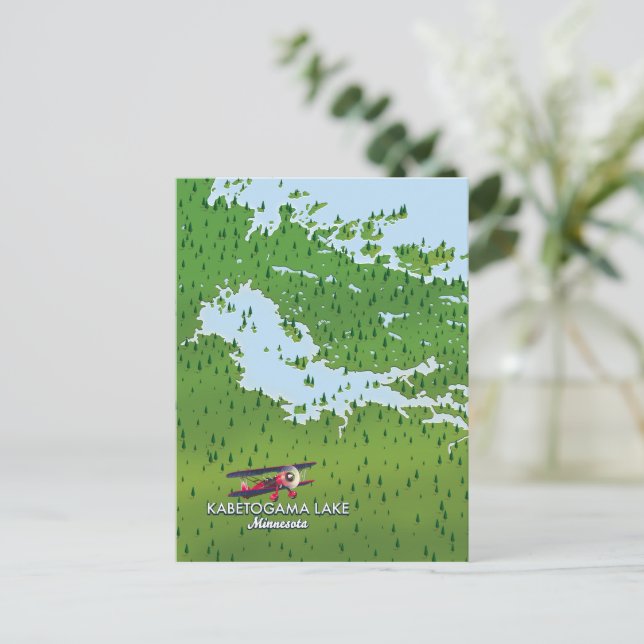 Carte Postale Kabetogama lake, Minnesota, USA Plan du voyage. (Debout devant)