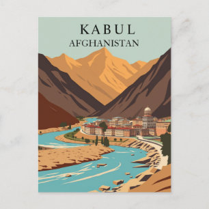 Carte Postale Kabul, montagnes d'Afghanistan Art vintage