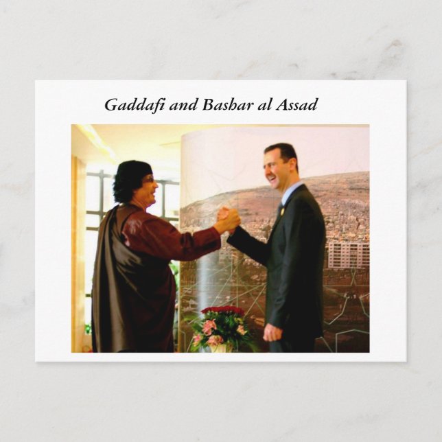 Carte Postale Kadhafi et Bachar el-Assad (Devant)