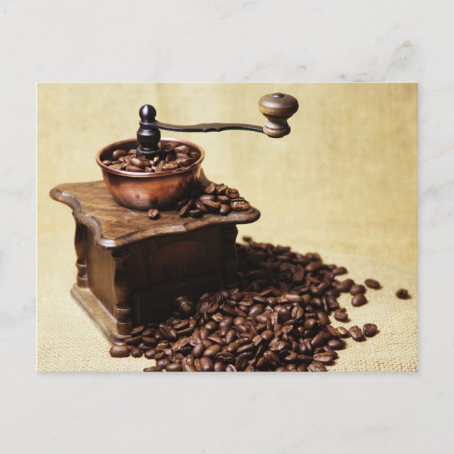 Carte Postale Kaffeebohnen Kaffeemühle (Devant)