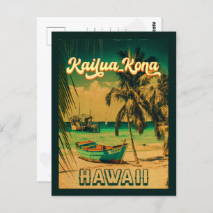 Carte Postale Kailua-Kona Hawaii Big Island Vintage années 60