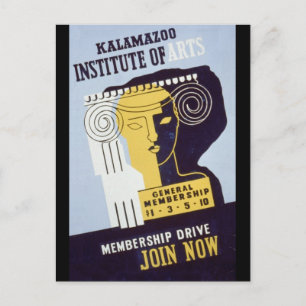 Carte Postale Kalamazoo Institute of Arts - Poster de l'APM -
