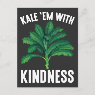 Carte Postale Kale Em Avec Kindness Green Légumes Vegan Pun