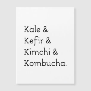 Carte postale Kale Kefir Kimchi Kombucha