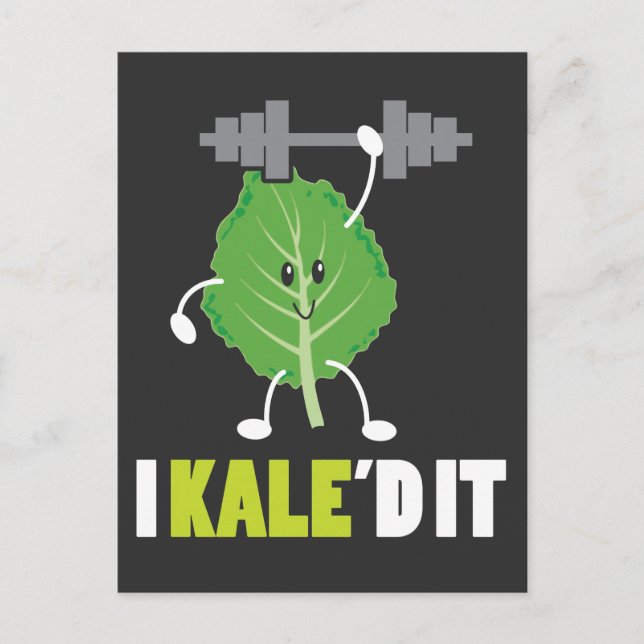Carte Postale Kaled It - Fitness Vegan Végétarien Kale Gym (Devant)