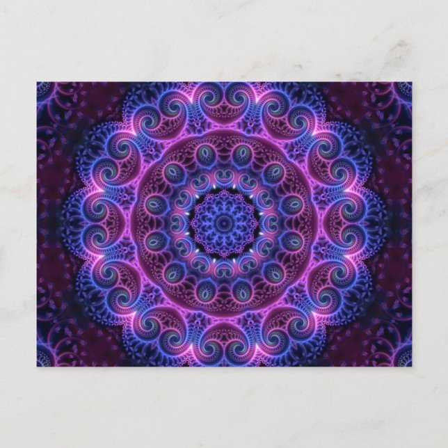 Carte Postale Kaleidoscope Apophyse Coeurs Mandala (Devant)