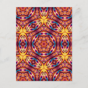 Carte postale Kaleidoscope bleu et cannelle Brown